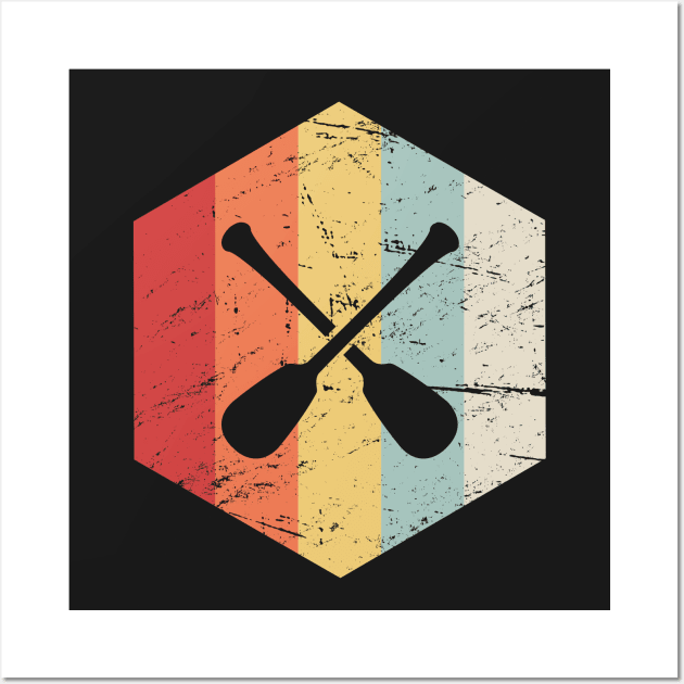 Retro Vintage Kayak Paddles Icon Wall Art by MeatMan